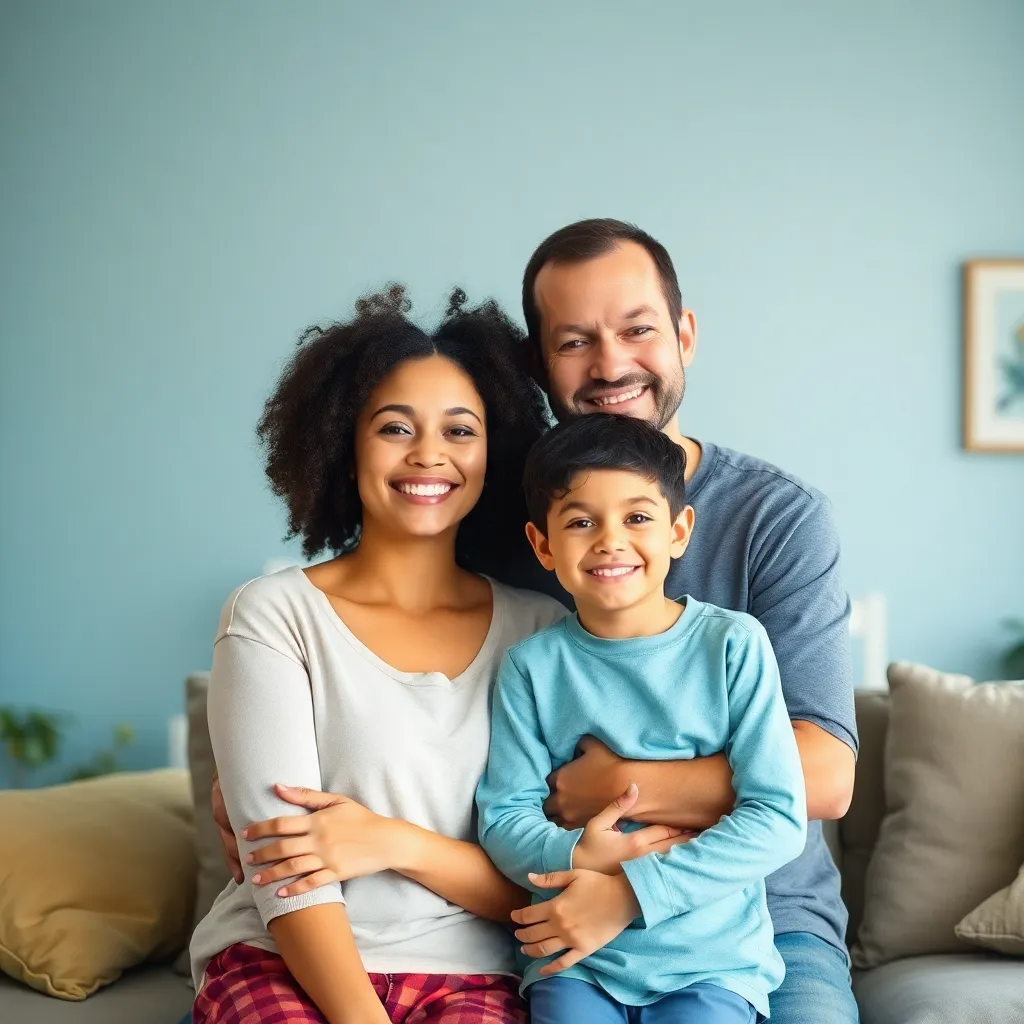 Familia feliz en paz y armonía